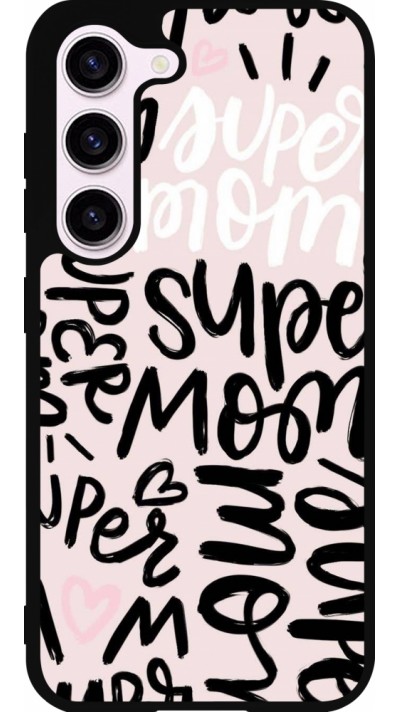 Coque Samsung Galaxy S23 - Silicone rigide noir Mom 2024 Super mom