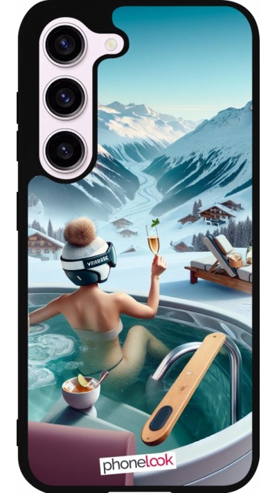 Coque Samsung Galaxy S23 - Silicone rigide noir Montagne Glamour Jacuzzi