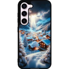 Coque Samsung Galaxy S23 - Silicone rigide noir Mont Neige Lumière