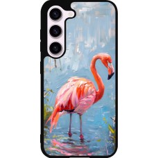 Coque Samsung Galaxy S23 - Silicone rigide noir Paint Flamingo