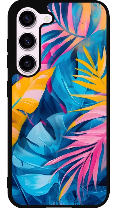 Coque Samsung Galaxy S23 - Silicone rigide noir Palms Blue