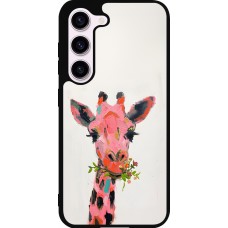 Coque Samsung Galaxy S23 - Silicone rigide noir Pink Girafe Paint