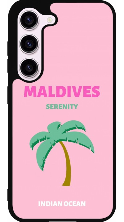 Coque Samsung Galaxy S23 - Silicone rigide noir Pop Summer Destination Maldives