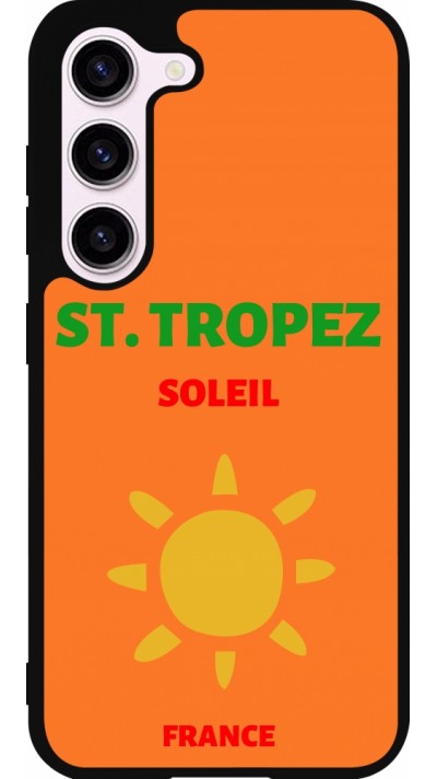 Coque Samsung Galaxy S23 - Silicone rigide noir Pop Summer Destination St-Tropez