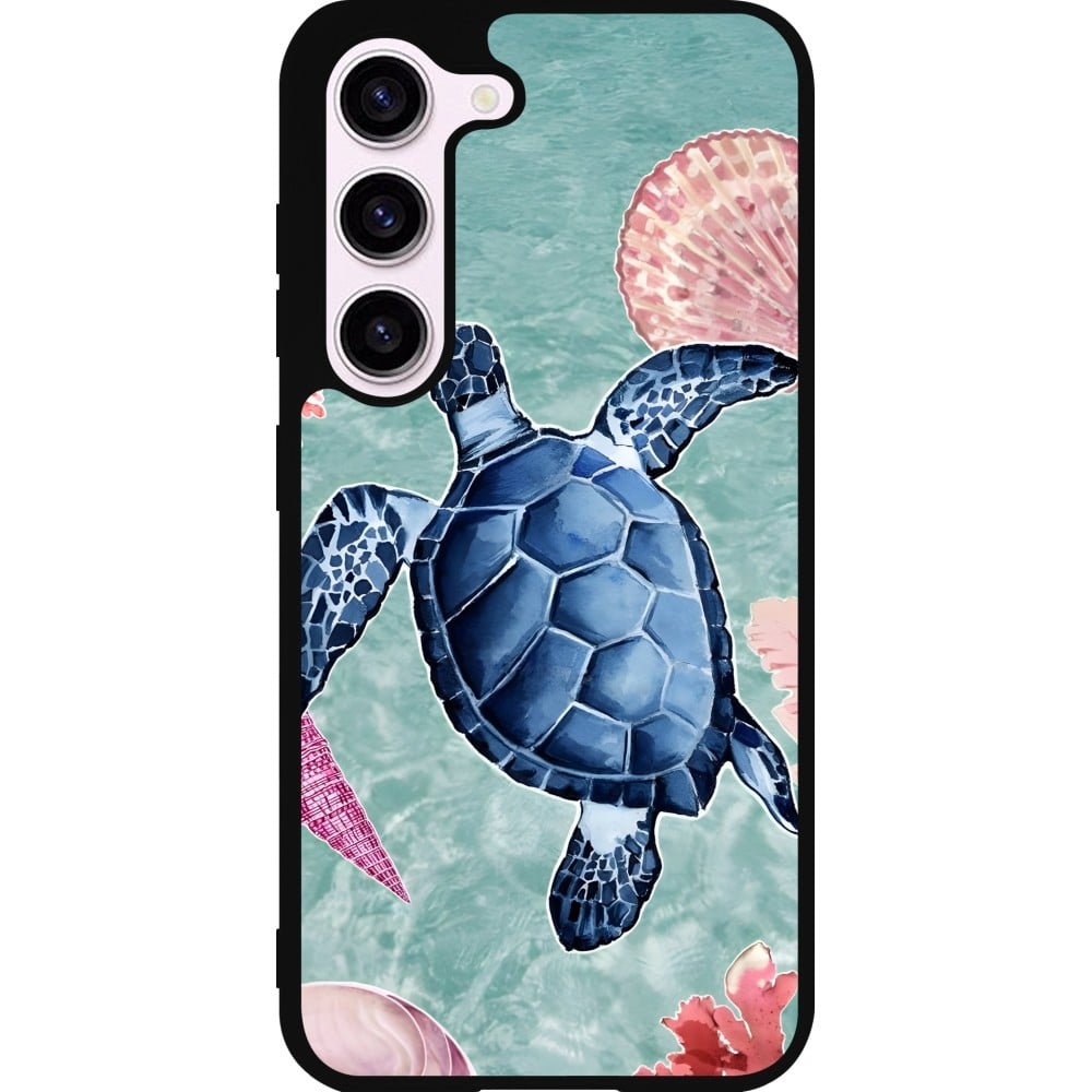 Coque Samsung Galaxy S23 - Silicone rigide noir Preppy Turtle