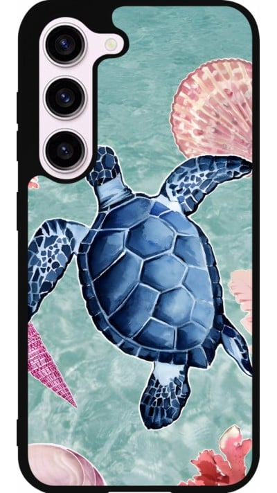 Coque Samsung Galaxy S23 - Silicone rigide noir Preppy Turtle