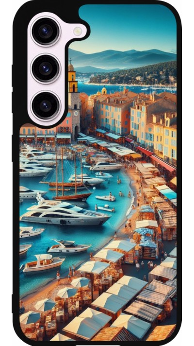 Coque Samsung Galaxy S23 - Silicone rigide noir Saint-Tropez Beach