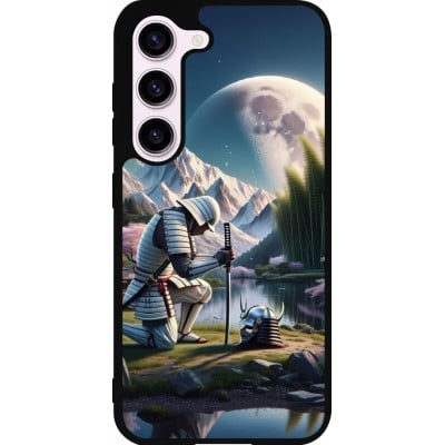 Coque Samsung Galaxy S23 - Silicone rigide noir Samurai Katana Lune