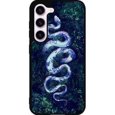 Coque Samsung Galaxy S23 - Silicone rigide noir Serpent Blue Anaconda