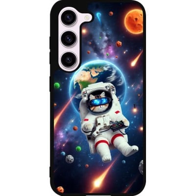 Coque Samsung Galaxy S23 - Silicone rigide noir VR SpaceCat Odyssey