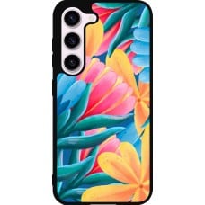 Coque Samsung Galaxy S23 - Silicone rigide noir Spring 23 colorful flowers