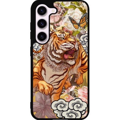 Coque Samsung Galaxy S23 - Silicone rigide noir Spring 23 japanese tiger