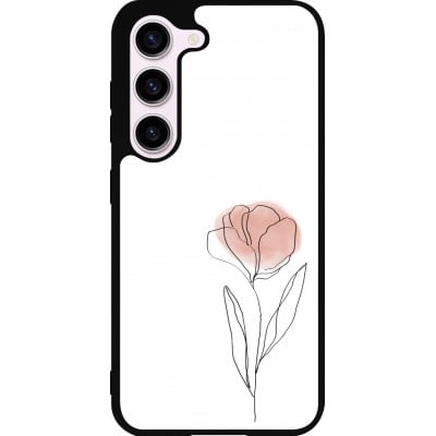 Coque Samsung Galaxy S23 - Silicone rigide noir Spring 23 minimalist flower