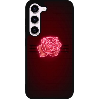 Coque Samsung Galaxy S23 - Silicone rigide noir Spring 23 neon rose