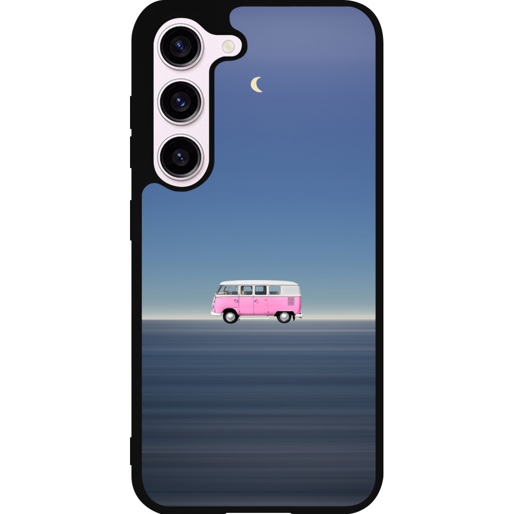 Coque Samsung Galaxy S23 - Silicone rigide noir Spring 23 pink bus