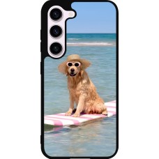 Coque Samsung Galaxy S23 - Silicone rigide noir Summer Dog on Paddle