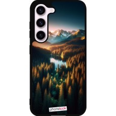 Coque Samsung Galaxy S23 - Silicone rigide noir Sunset Forest Lake