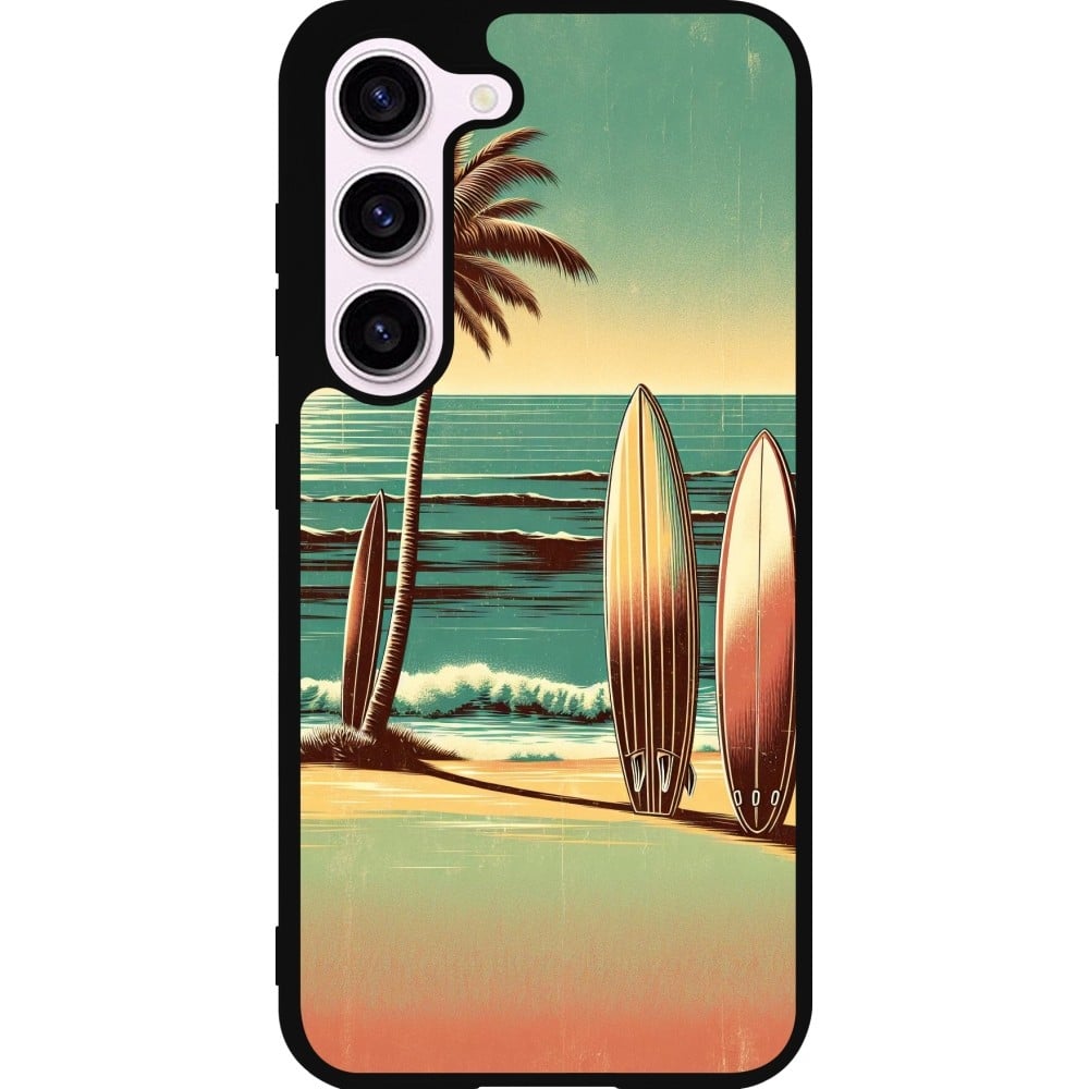 Coque Samsung Galaxy S23 - Silicone rigide noir Surf Paradise