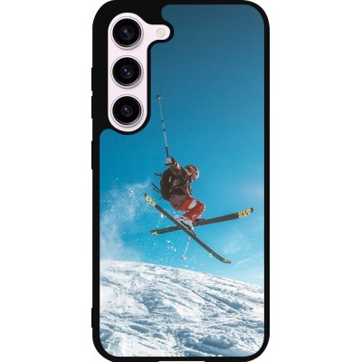 Coque Samsung Galaxy S23 - Silicone rigide noir Winter 22 Ski Jump