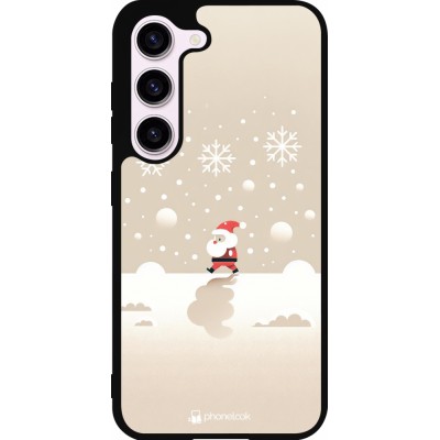 Coque Samsung Galaxy S23 - Silicone rigide noir Noël 2023 Minimalist Santa