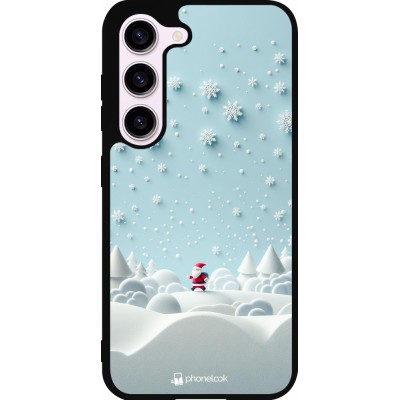 Coque Samsung Galaxy S23 - Silicone rigide noir Noël 2023 Petit Père Flocon