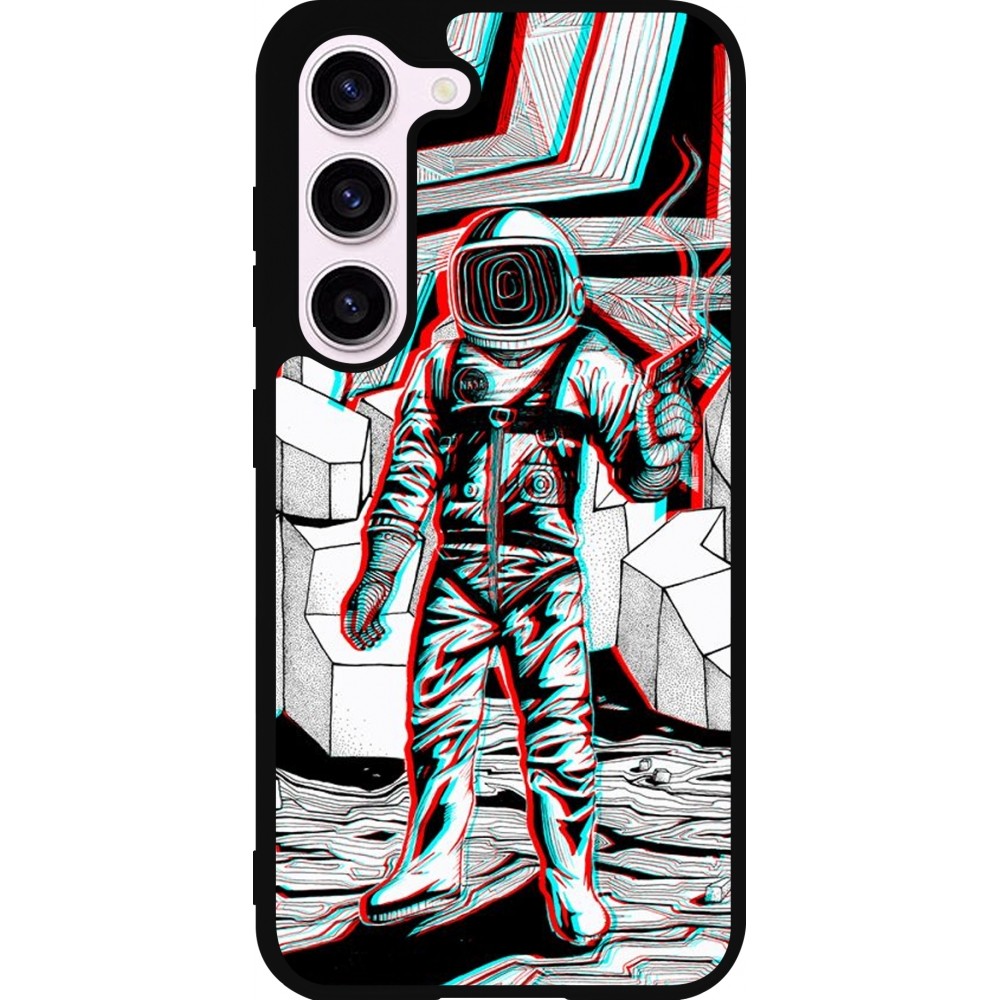 Coque Samsung Galaxy S23 FE - Silicone rigide noir Anaglyph Astronaut