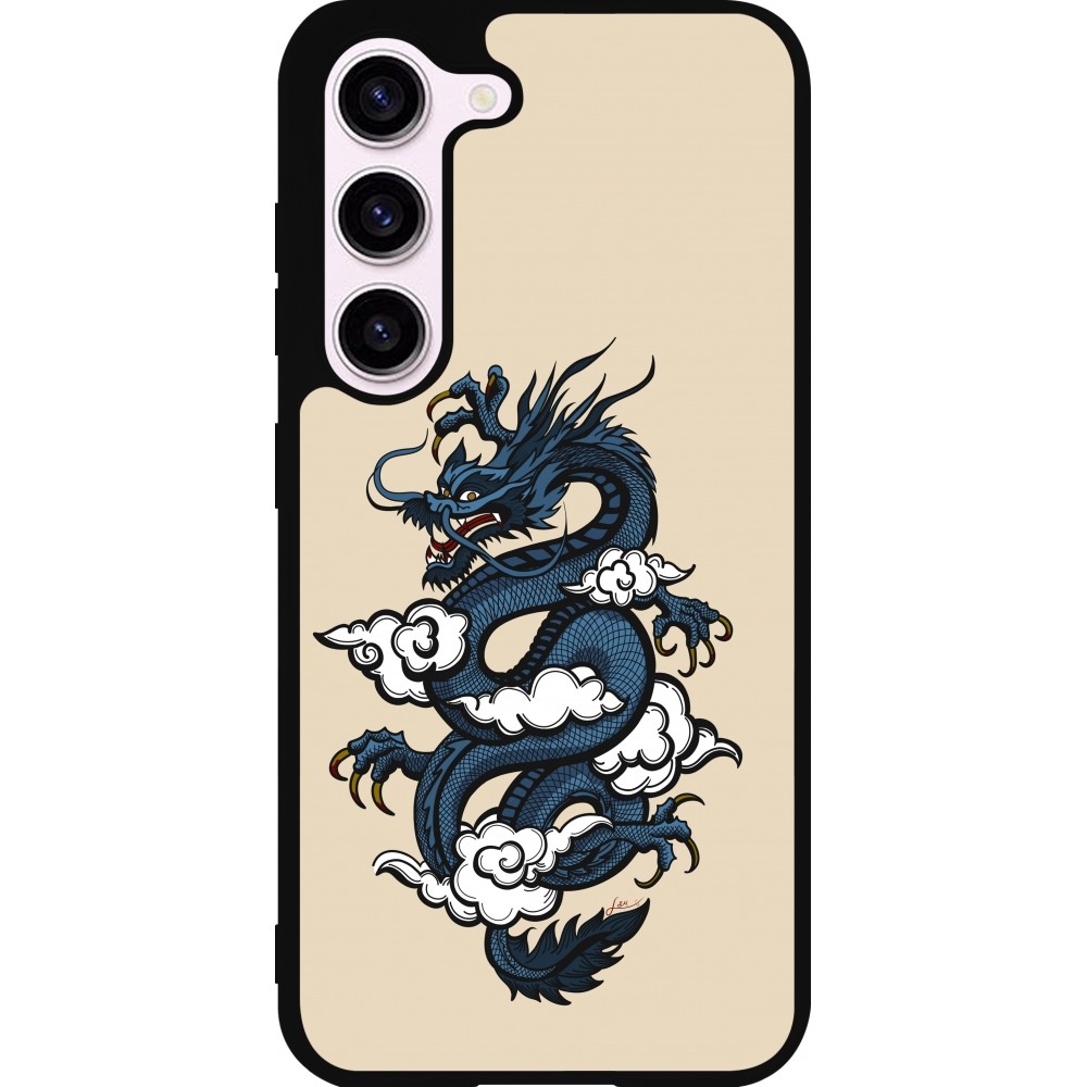 Coque Samsung Galaxy S23 FE - Silicone rigide noir Blue Dragon Tattoo