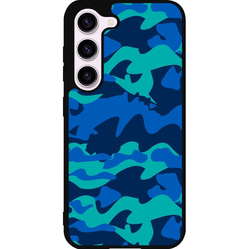 Coque Samsung Galaxy S23 FE - Silicone rigide noir Camo Blue