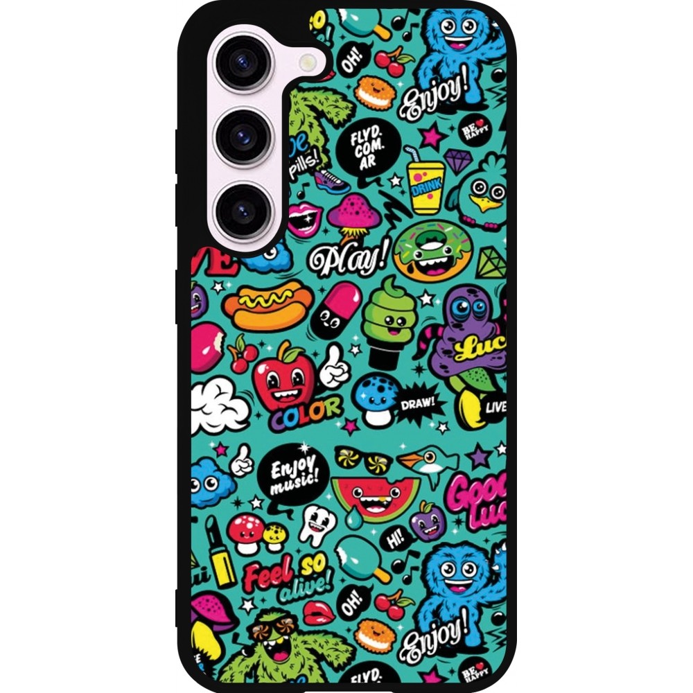 Coque Samsung Galaxy S23 FE - Silicone rigide noir Cartoons old school