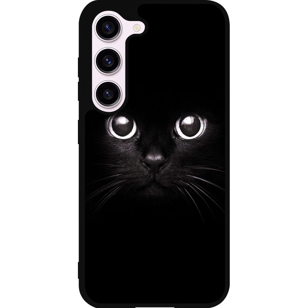 Coque Samsung Galaxy S23 FE - Silicone rigide noir Cat eyes