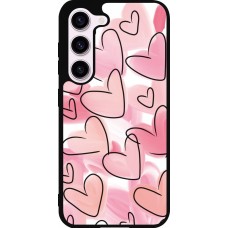 Coque Samsung Galaxy S23 FE - Silicone rigide noir Easter 2023 pink hearts