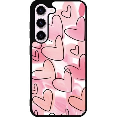 Coque Samsung Galaxy S23 FE - Silicone rigide noir Easter 2023 pink hearts