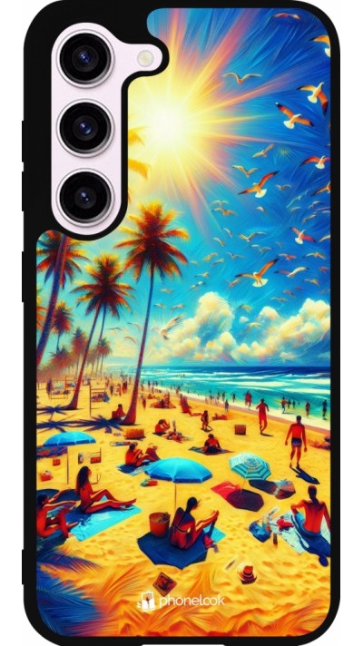 Coque Samsung Galaxy S23 FE - Silicone rigide noir Été Paradis Paint