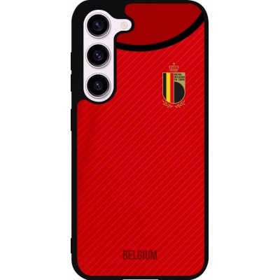 Coque Samsung Galaxy S23 FE - Silicone rigide noir Maillot de football Belgique 2022 personnalisable