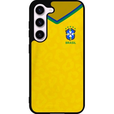 Coque Samsung Galaxy S23 FE - Silicone rigide noir Maillot de football Brésil 2022 personnalisable