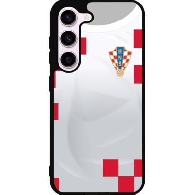 Coque Samsung Galaxy S23 FE - Silicone rigide noir Maillot de football Croatie 2022 personnalisable