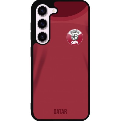 Coque Samsung Galaxy S23 FE - Silicone rigide noir Maillot de football Qatar 2022 personnalisable