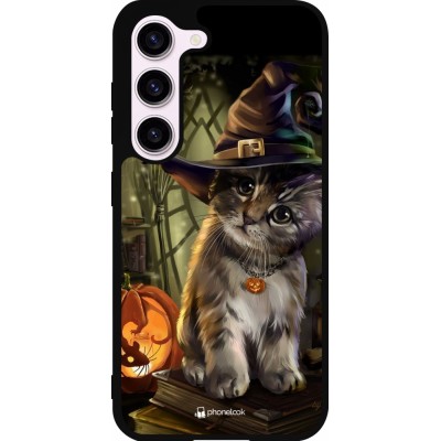 Coque Samsung Galaxy S23 FE - Silicone rigide noir Halloween 21 Witch cat