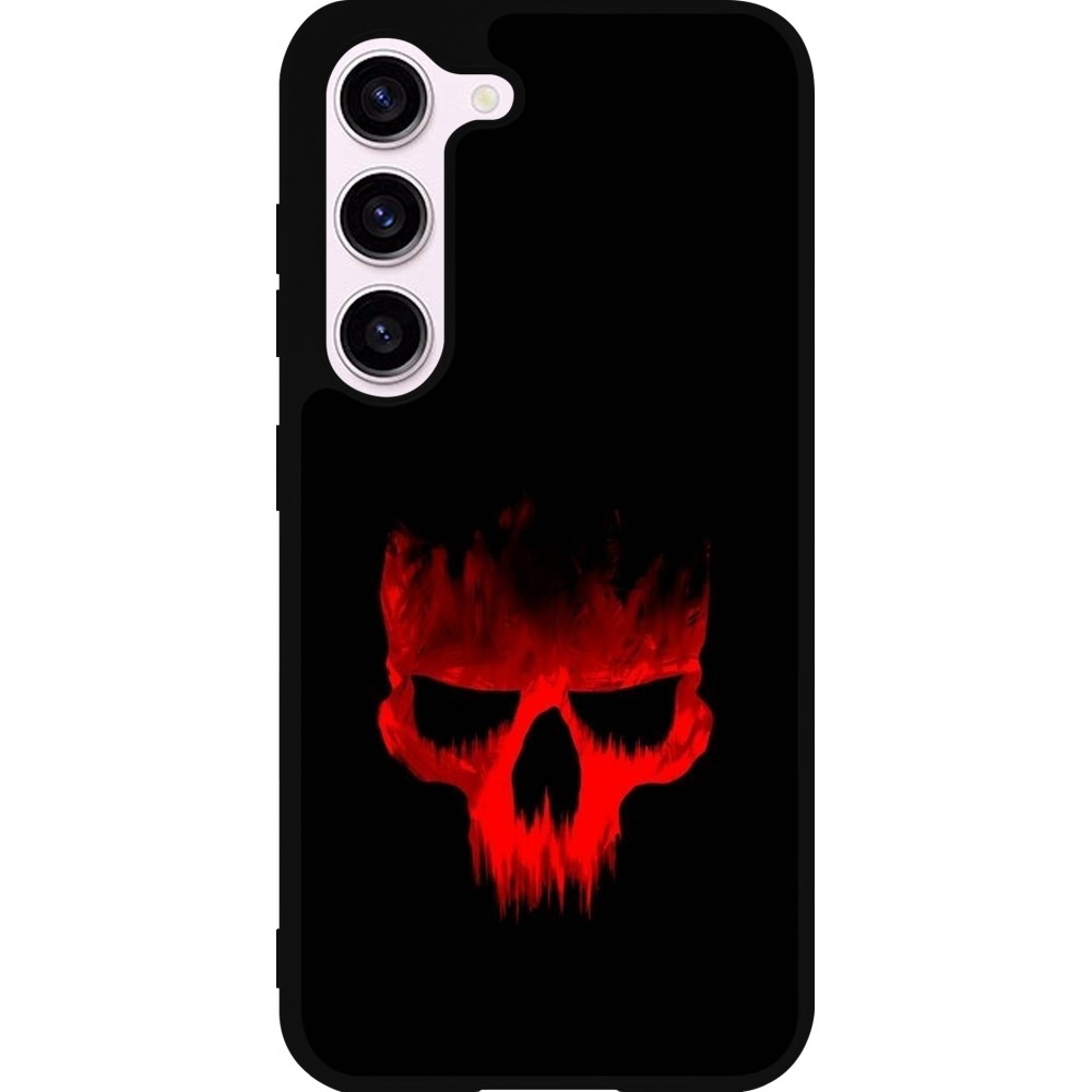 Samsung Galaxy S23 FE Case Hülle - Silikon schwarz Halloween 2023 scary skull