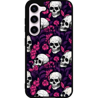 Coque Samsung Galaxy S23 FE - Silicone rigide noir Halloween 2024 romantic skulls