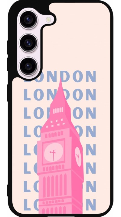 Coque Samsung Galaxy S23 FE - Silicone rigide noir London Pink Print