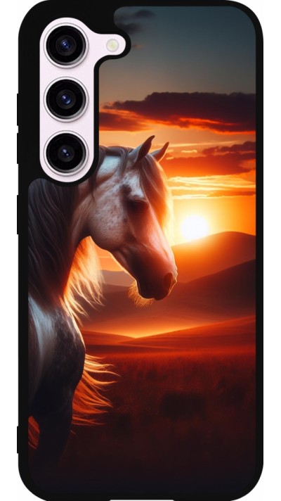 Coque Samsung Galaxy S23 FE - Silicone rigide noir Majestic Sunset Horse