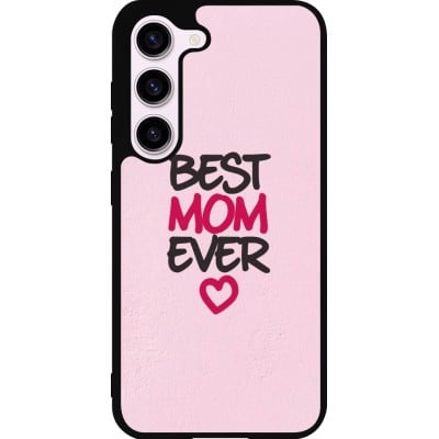 Coque Samsung Galaxy S23 FE - Silicone rigide noir Mom 2023 best Mom ever pink