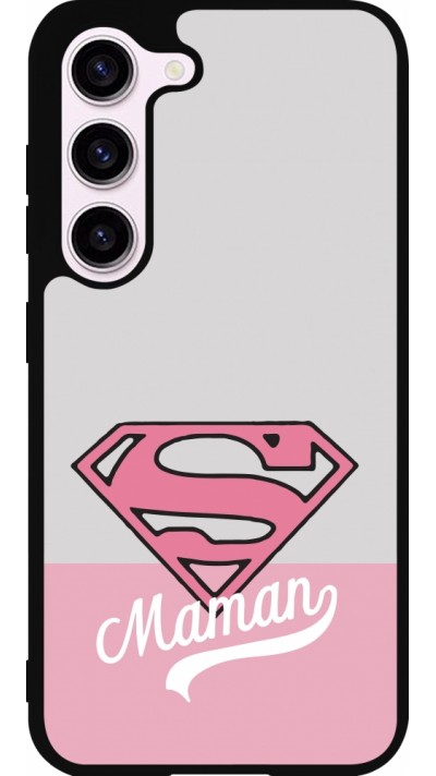 Samsung Galaxy S23 FE Case Hülle - Silikon schwarz Mom 2024 Super hero maman