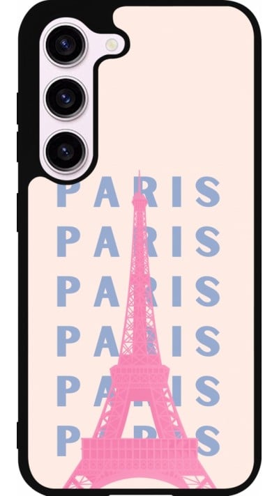 Samsung Galaxy S23 FE Case Hülle - Silikon schwarz Paris Pink Print