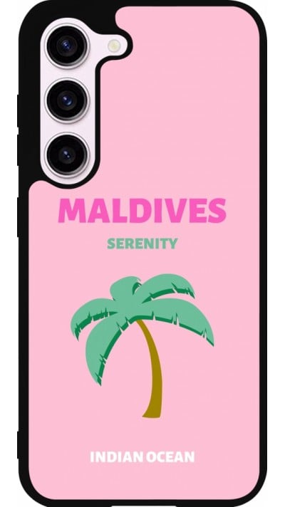 Samsung Galaxy S23 FE Case Hülle - Silikon schwarz Pop Summer Destination Maldives