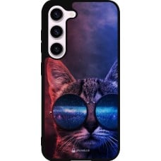 Coque Samsung Galaxy S23 FE - Silicone rigide noir Red Blue Cat Glasses