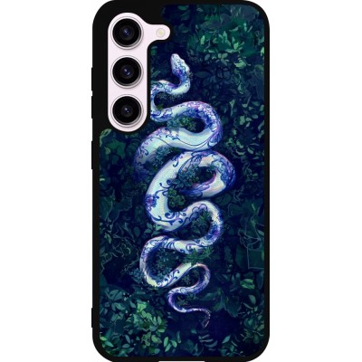 Coque Samsung Galaxy S23 FE - Silicone rigide noir Serpent Blue Anaconda