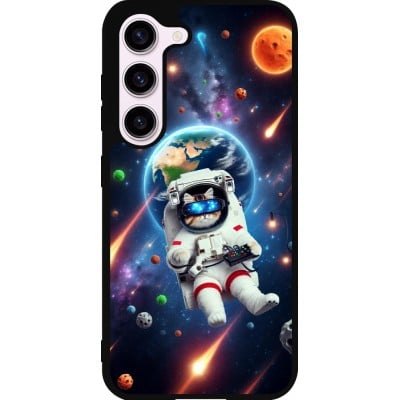 Coque Samsung Galaxy S23 FE - Silicone rigide noir VR SpaceCat Odyssey