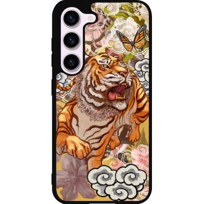 Coque Samsung Galaxy S23 FE - Silicone rigide noir Spring 23 japanese tiger